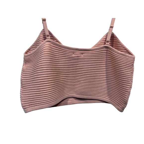 Aerie Top Womens XL Pink Knit Sweater Ribbed Strappy Crop Tank Boho Festival NEW - Picture 7 of 11